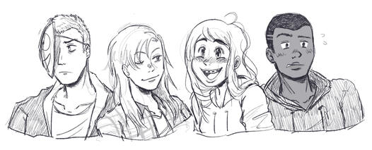 4 sketch busts
